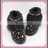 Aidocrystal 2017 New Design Fashion Women Winter Warm Ankle Rhinestone Snow Boots With Fur thumbnail-4
