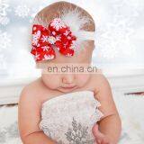 Christmas Kids Bow Feather Hair Band Festival Baby Headband Children's Hair Accessories thumbnail-1
