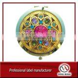Hot Sale High Quality Custom Made Gold Color Hollow Type And Diamond Decoration Fashional Souvenir Metal Mirror thumbnail-1