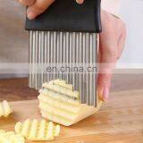 Hot Selling Cooking Tool Plastic Handle Stainless Steel Sharp Blade Ripple Potato Chip Potato Slicer Potato Cutter Knife thumbnail-3