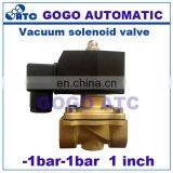 GOGO AC220V 24V DC 12V DC 2 Way Brass Solenoid Valve Vacuum -1bar-1bar 1 Inch Normally Close Vacuum Pump Solenoid Valve thumbnail-2
