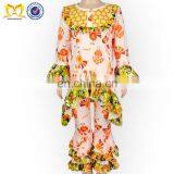 Thanksgiving Turkey Dressy Children Girl Winter Ruffle Clothes Wholesale Kids Girl Set thumbnail-4