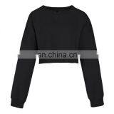 OEM Custom Logo 2020 Under Boob Raw Edge Womens Lantern Long Sleeve Blouse Pullover Crop Top thumbnail-6