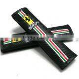 Super Quality Ferrari Carbon Fiber Embroidery Seat Belt Shoulder Pads