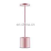 Hot Sell Aluminium Dinner Light Cordless Hotel LED Desk Lamp Rechargeable Nordic Design Lamp With Dimming