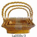 Blue Square Wicker Lace \ High Handle Wicker Basket \ Gardening Supermarkets Ornament Wicker Basket
