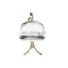 Gold Plated Glass Top Cake Stand thumbnail-1