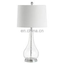 Modern Glam Luxury Table Lamps Crystal Glass Gold Metal White Tapered Drum Shade Decor thumbnail-2