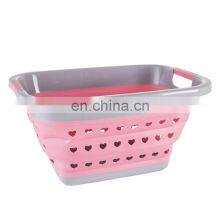 Home Collapsible Plastic Laundry Basket Hamper Multi-purpose Folding Foldable Washing Basin Dirty Clothes Storage Container thumbnail-3