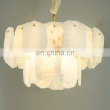 Nordic Decorative Alabaster Pendant Light LED Brass Gold Hanging Lighting Chandelier thumbnail-5