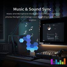 16 Million Colors DIY Geometry Splicing Hexagon Light Rgbic APP Control Cool Music Sync LED Gaming Light Smart Wall Lamp thumbnail-4