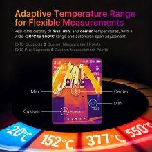 Промышленный тепловизор EX10 ручной: диапазон 8~14 мкм и фиксированное фокусирование для ремонта систем вентиляции и кондиционирования/автомобилей