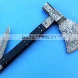 Custom Handmade Damascus Axe Fulfilling Several Functions- Axe Knife Saw Hammer / Camping / Hunting thumbnail-1