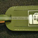 High Quality Bulk Recycled Leather Green Luggage Tag thumbnail-2