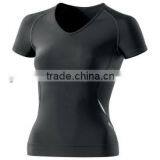 Plain Compression Women T Shirts Half Sleeves thumbnail-1