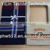 Rabbit gift box cotton Deep color Satin Men's handkerchiefs custom export