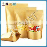 High Quality Customized Recycle Stand up Kraft Paper Bag/brown Paper Zipper Bag for Nuts thumbnail-3