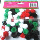 Christmas Color 1inch x 60pcs Acrylic Pompoms thumbnail-1