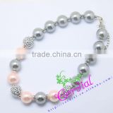 Hot Sell Fashionable Kids Costume Jewelry Necklaces Jewelry Sliver Pearl Beaded Kids Necklace