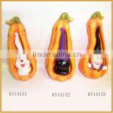 Funny Ceramic Halloween Pumpkin Tealight Holder Decoration for Sale