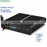 Hystou 2016 Latest Fanless Mini PC 12v i7 6500u 6600 Support 3d 4k Windows10 1LAN 1 HDMI Barebone Gaming pc 6th Generation Cpu Quality Choice