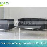 Modern updated Chinese leather sofa office sofa