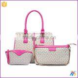 china ladies bags leisure hot sale pink outdoor tote bags china popular 3 In 1 sets lady handbags