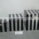 Retro Simple Black and Silver Striped Box thumbnail-1