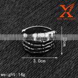 In Stock Superman Simple Design Striation Skeleton Hands Skull Finger Stainless Steel Rings thumbnail-2