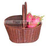 Natural Rattan Woven Fruits Picnic Basket With Cover thumbnail-2