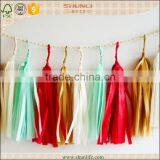 Hot Sale Red Tissue Paper Tassel Garland for Party