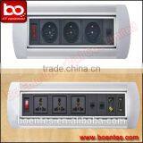 CE Approved Manual Table Flip Up Power Outlets/Desktop Rotating Socket for Office Standard Plugs thumbnail-3