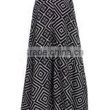 New Lady Women's Fashion Maxi Geometric Print Casual Long Pleated Party Skirt thumbnail-5