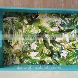 Colored Discount Handmade Green Plant Discorative Wooden Tray thumbnail-1