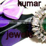 Diamond Style Ring With Green Stone thumbnail-1