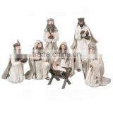 7 Inch Glitter Resin Stone Christmas Nativity Set thumbnail-1