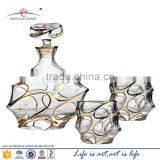 Whisky Brandy Empty Gilding Gold Glass Wine;750ml Wine Glass Bottle; Glass Wine Bottle thumbnail-1