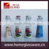 Sealed Glass Milk Bottle With the Ceramic Lid and Wire Clip thumbnail-1
