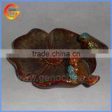 Novelty Lotus Leaf Ceramic Bird Feeder thumbnail-3