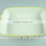 Stoneware Ceramic Baking Dish / Rectangular Bakeware With Handles thumbnail-1