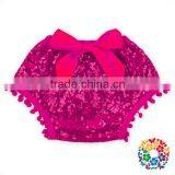 Baby Royal Blue Sequin Short Diaper Cover Pom Pom Tassel Infant Toddler Bloomer thumbnail-3