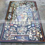 Rectangular Pietra Dura Marble Inlay Dining Table Top thumbnail-1