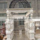 Outdoor Garden Decoration Lady Stone Carving Marble Gazebo With Column thumbnail-4
