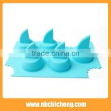 Lovely Shark Fin Ice Cube Tray 4-tray Eco-friendly Silicone Ice Mould