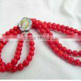 Wholesale 2 Rows 17-18" 7-8mm Original Coral Beads Necklace thumbnail-2