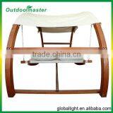 Garden Double Arched Larch Frame White Hammock Swing Bed With Canopy thumbnail-3