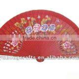 Spanish Wood Hand Fan Painted Nice Printed thumbnail-1