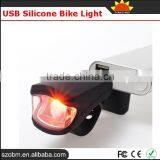 USB Rechargeable Front Headlamp Headlight Silicone Bike Light thumbnail-4