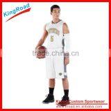 100% Polyester Cool Mesh Basketball Jersey White and Black thumbnail-1