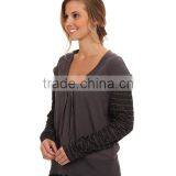 Women False Two-piece Sweatshirt With Scoop Neckline Features Adjustable Collar thumbnail-1